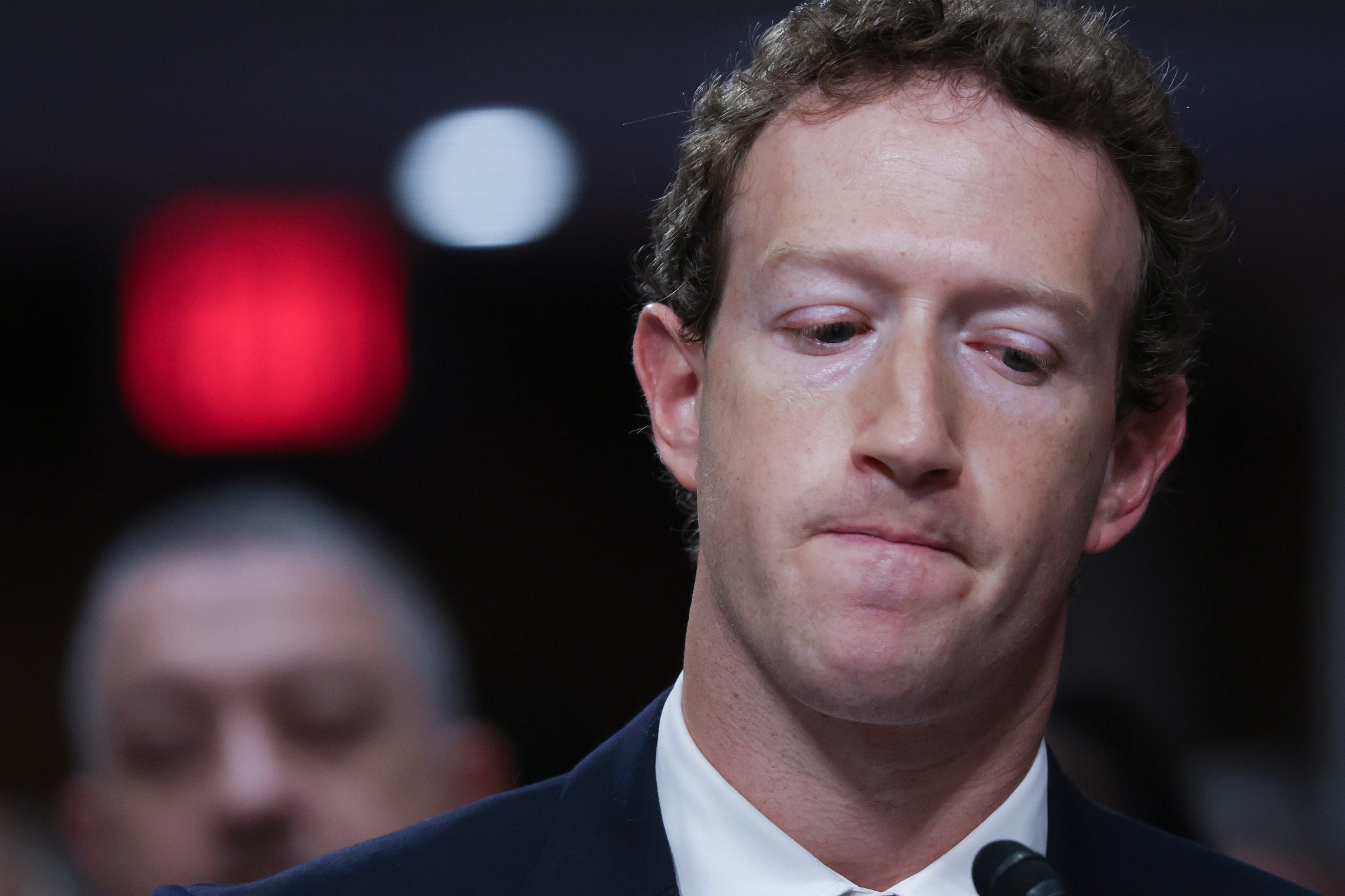 Mark Zuckerberg testifying before the Senate Judiciary Committee.