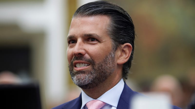 Former U.S. President Donald Trump's son and co-defendant, Donald Trump Jr., attends the Trump Organization civil fraud trial, in New York State Supreme Court in the Manhattan borough of New York City, U.S., November 1, 2023. Alec Tabak/Pool via REUTERS