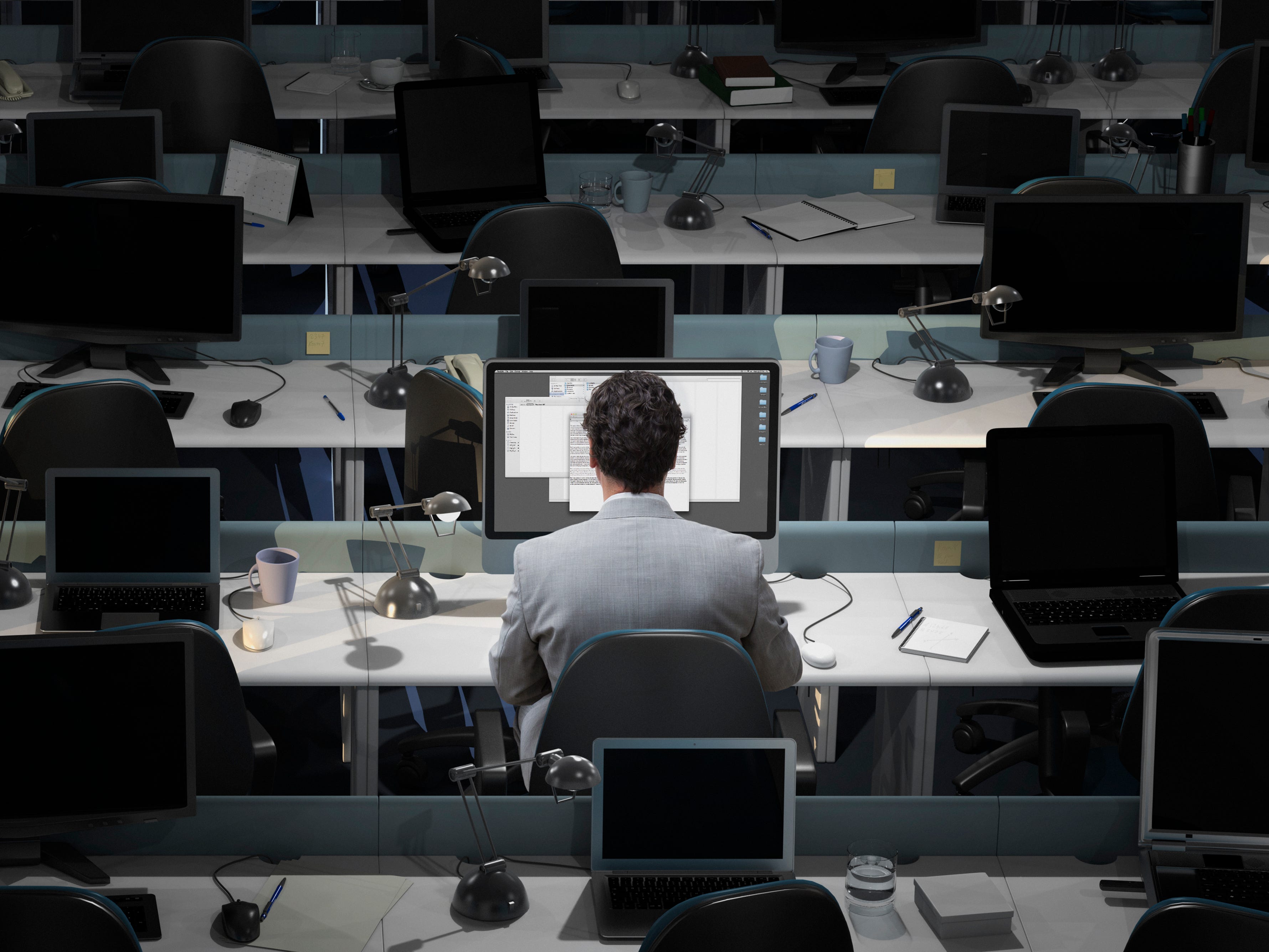 Man sitting at desk