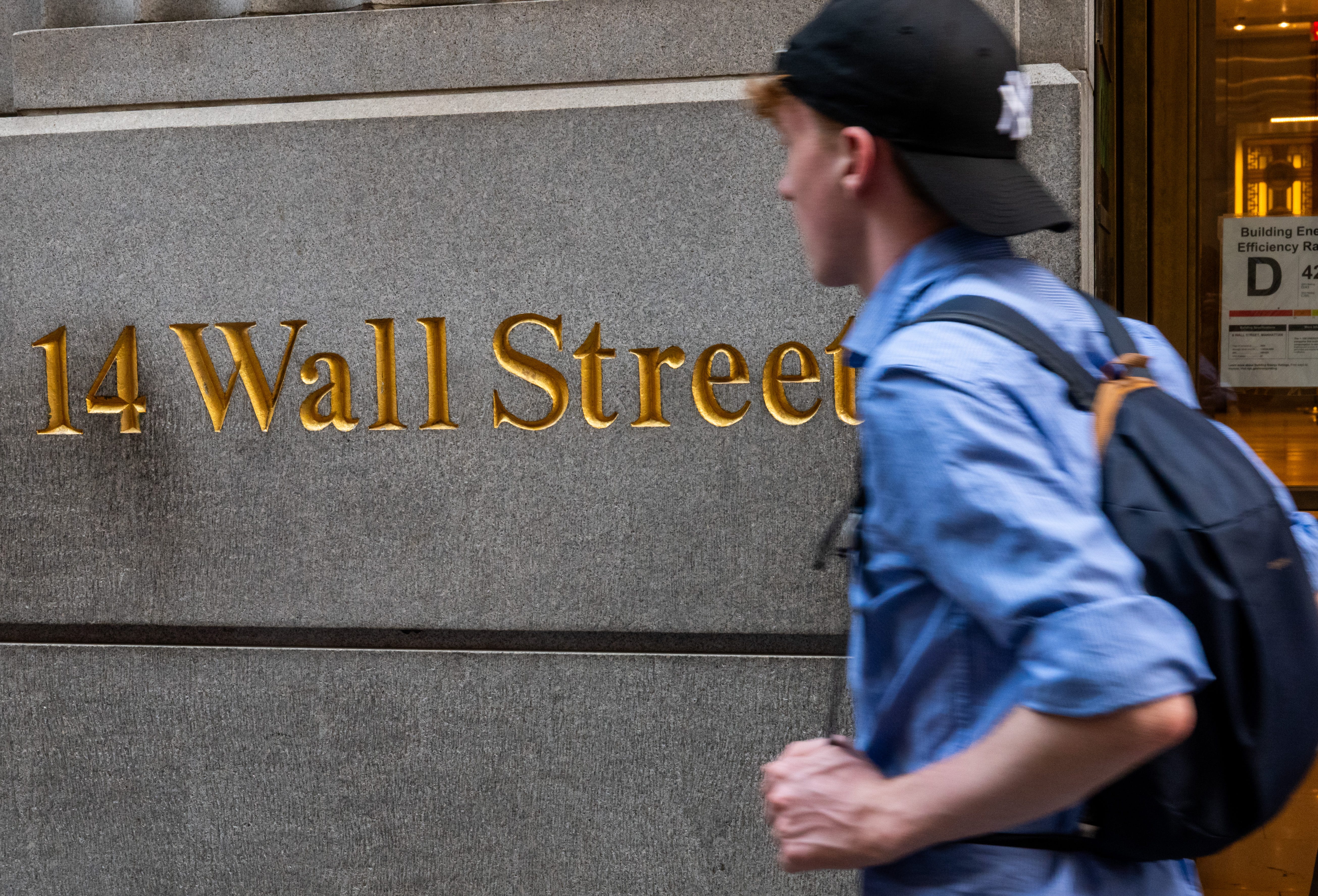 Wall Street intern walking