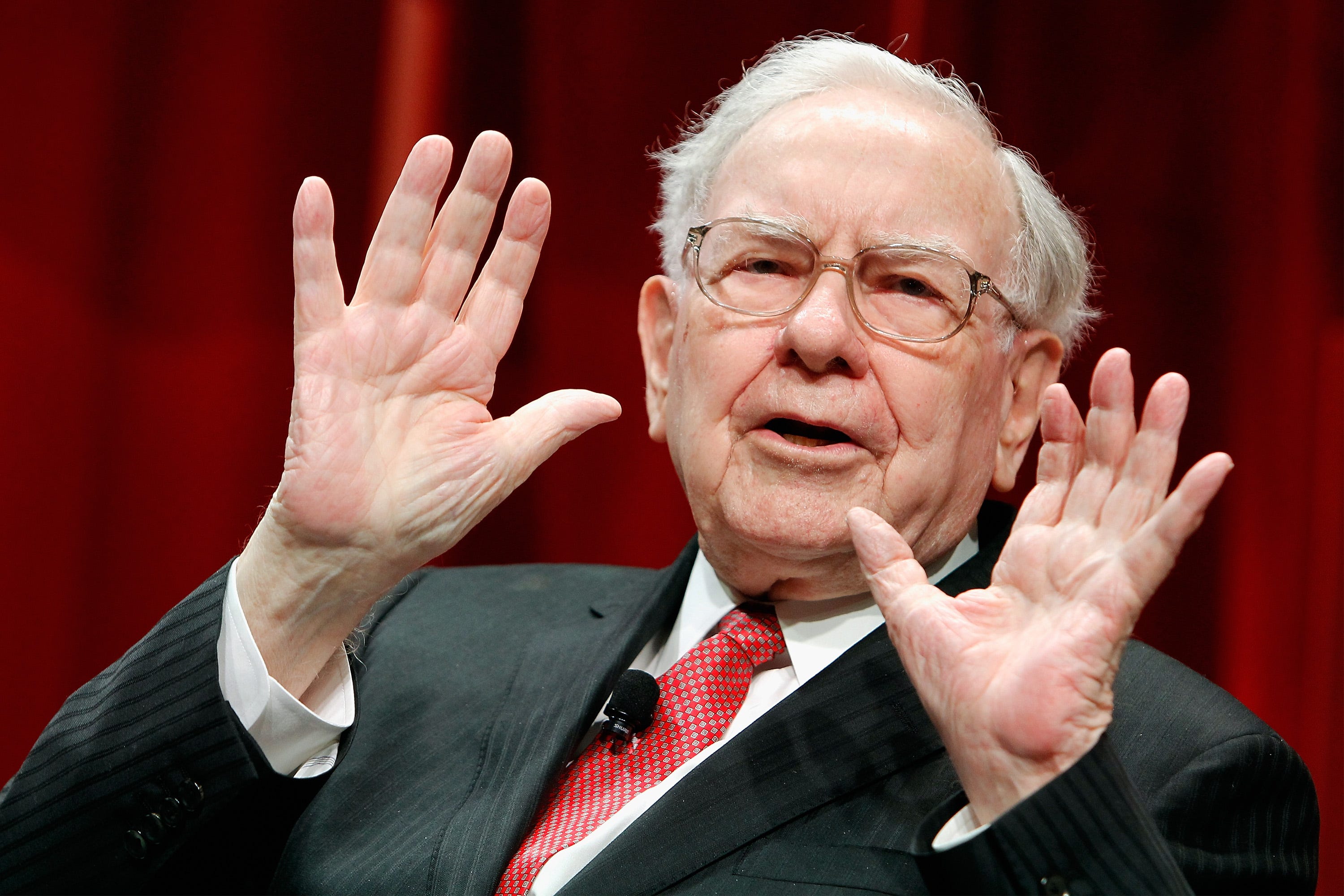 Warren Buffett speaks onstage