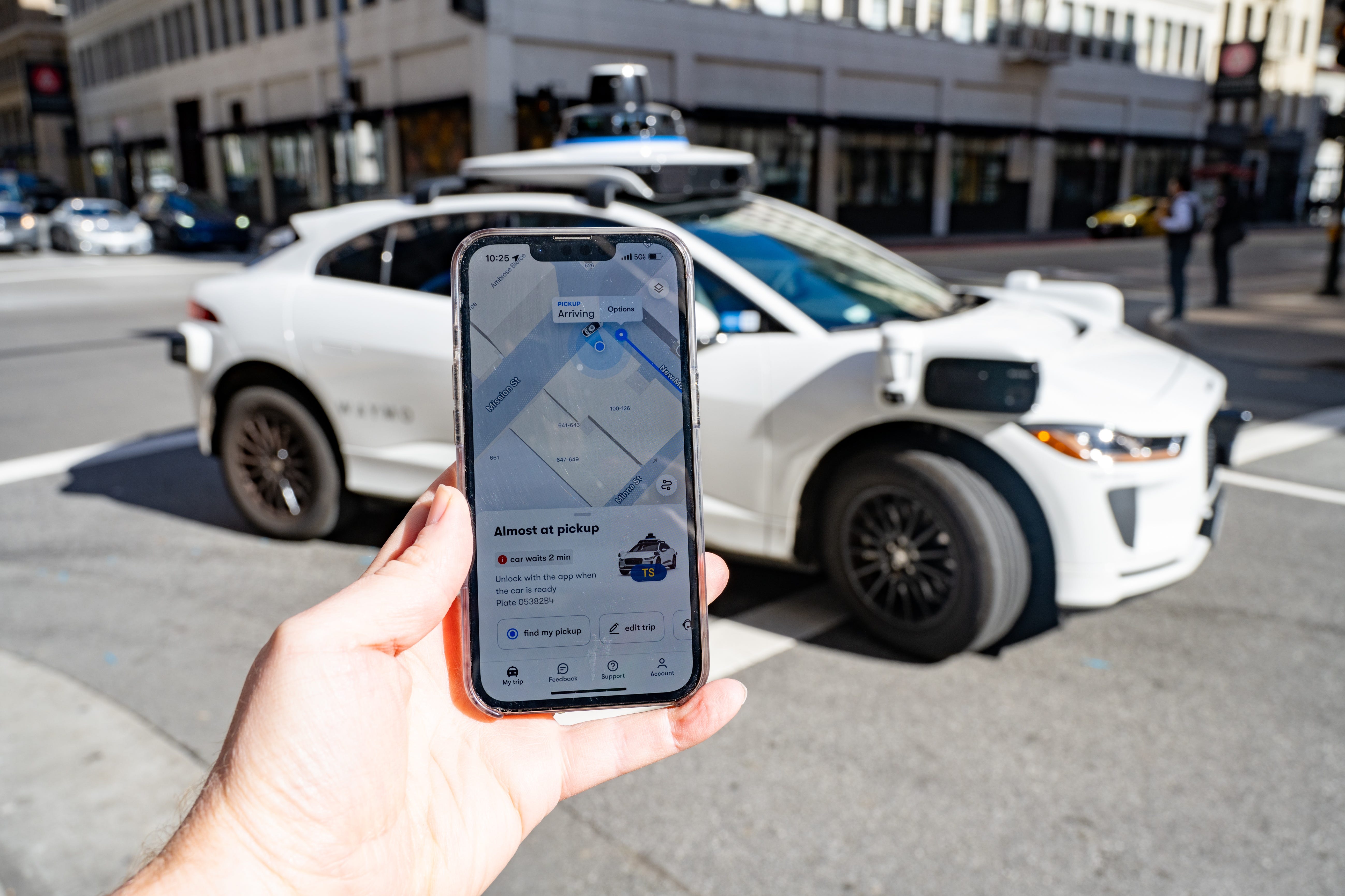 Hailing a Waymo vehicle