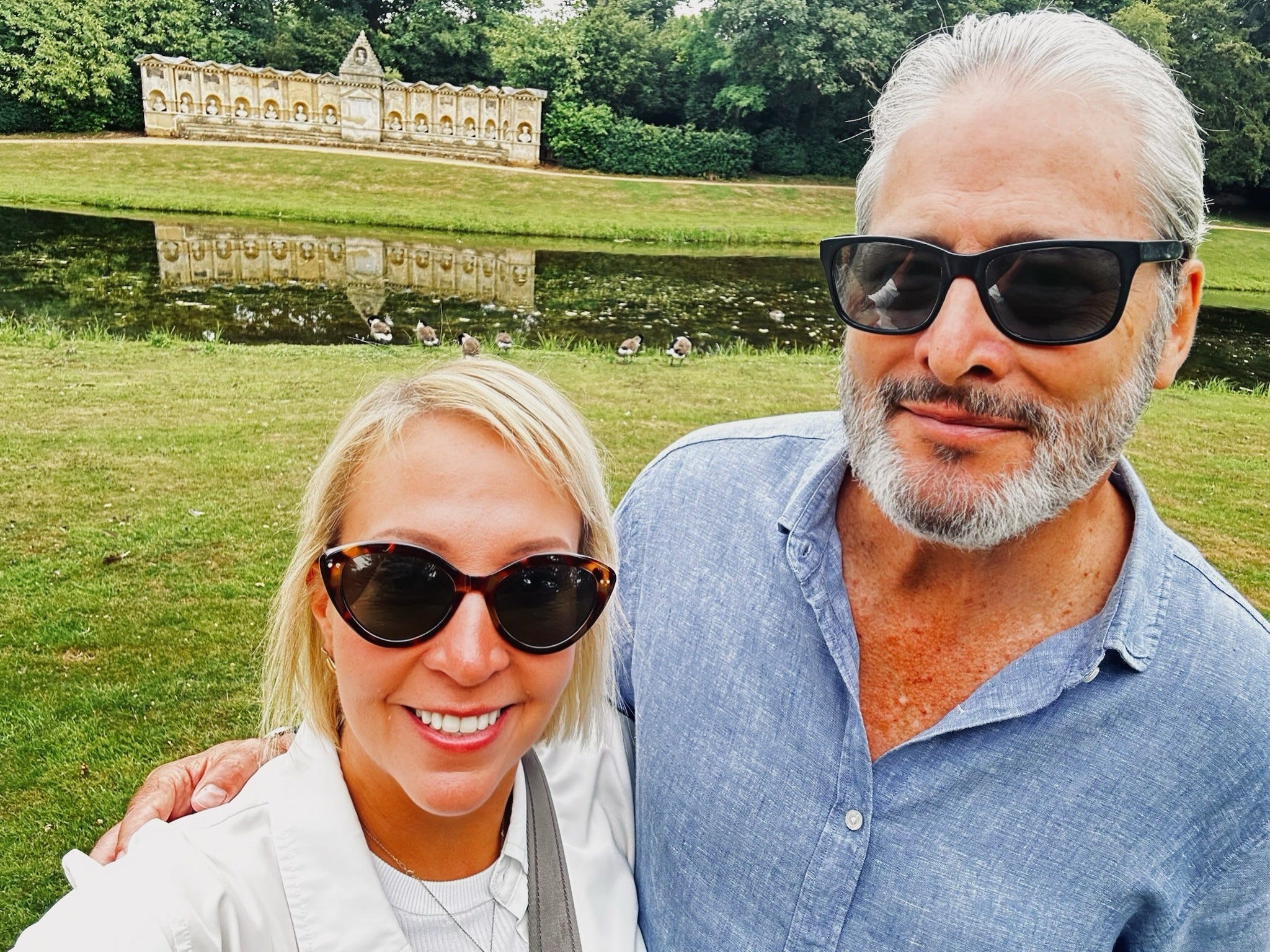 Kelly Benthall and her husband in Stowe.