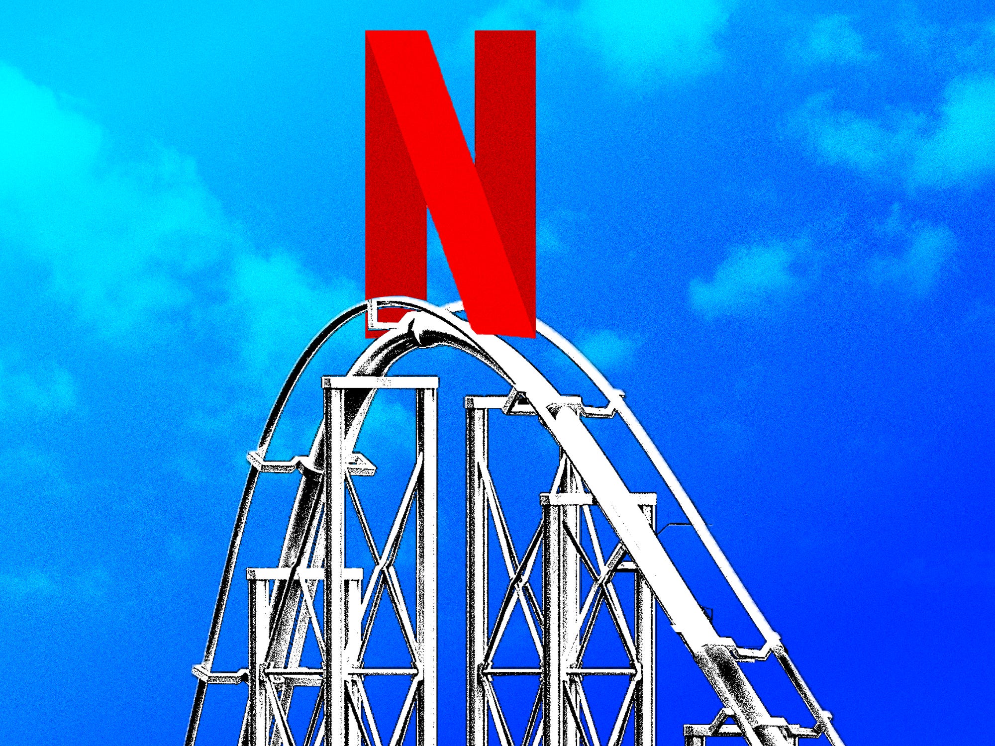 Netflix "N" on top of a roller coaster.