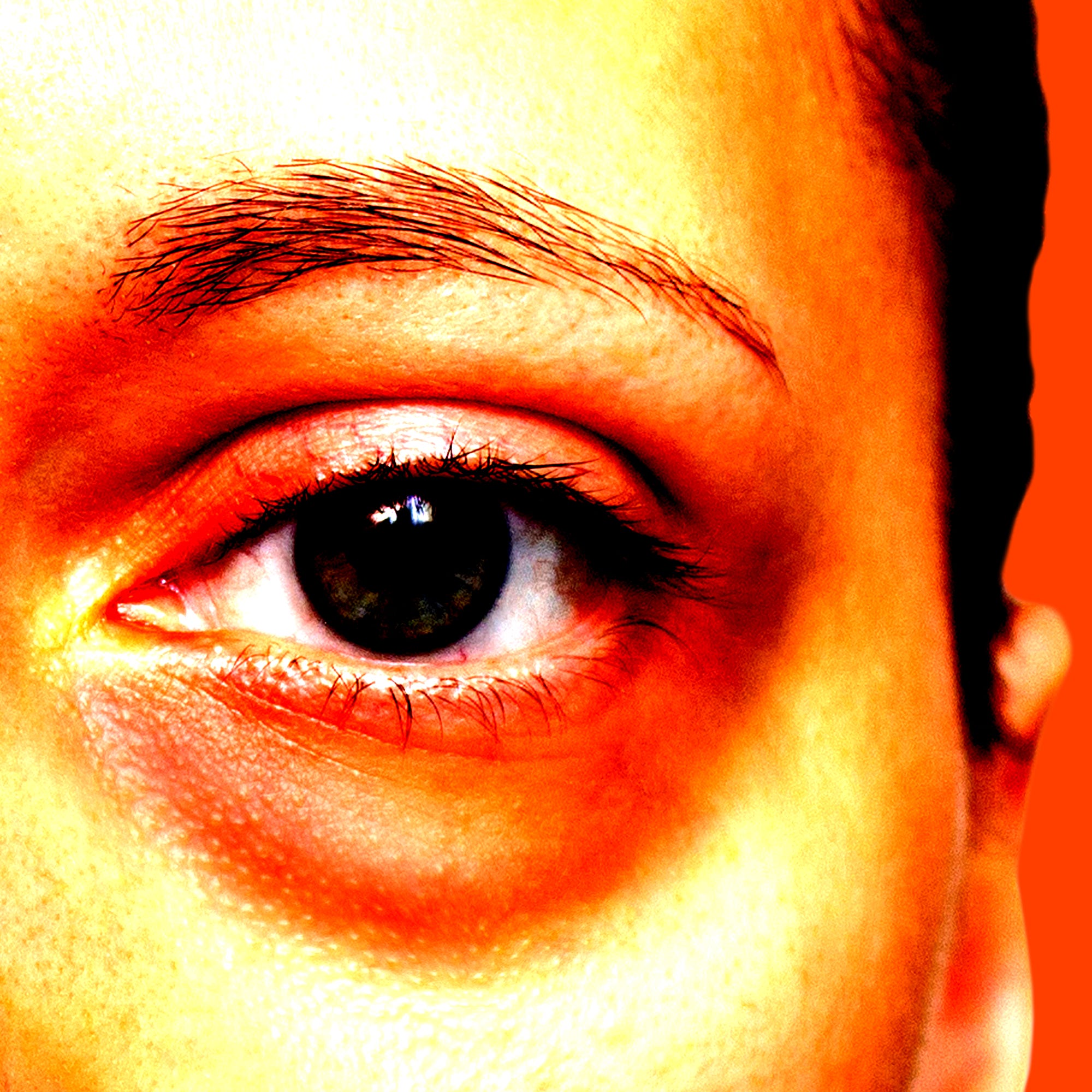 A close-up of an eye bag