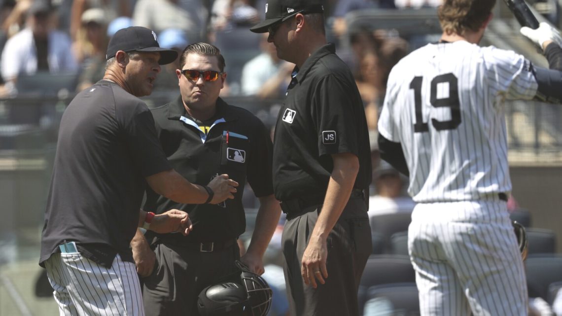 Yankees manager Aaron Boone ejected for 5th time this season in game in loss to Astros