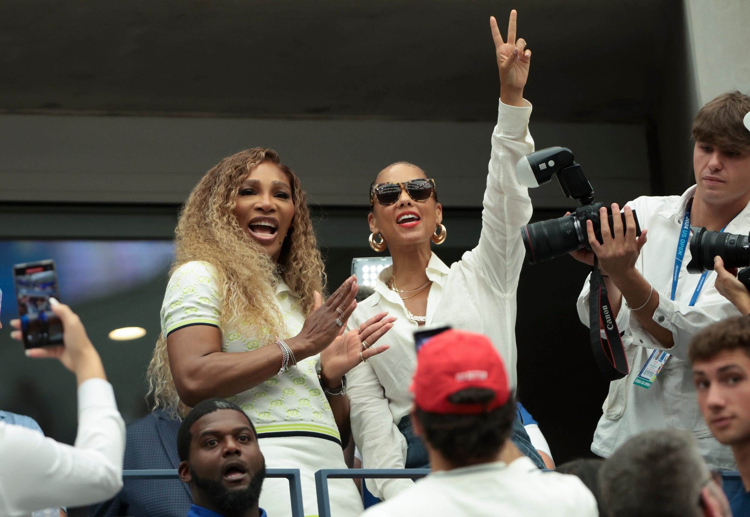 Serena Williams and Alicia Keys attend the 2024 US Open.