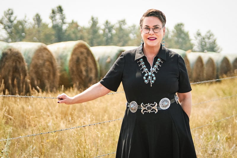 Harriet Hageman, a Republican candidate from Wyoming, running for the U.S. House of Representatives in the 2022 U.S. midterm elections, appears in an undated handout photo provided October 11, 2022. Harriet Hageman/Handout via REUTERS    ATTENTION EDITORS - THIS IMAGE WAS PROVIDED BY A THIRD PARTY.