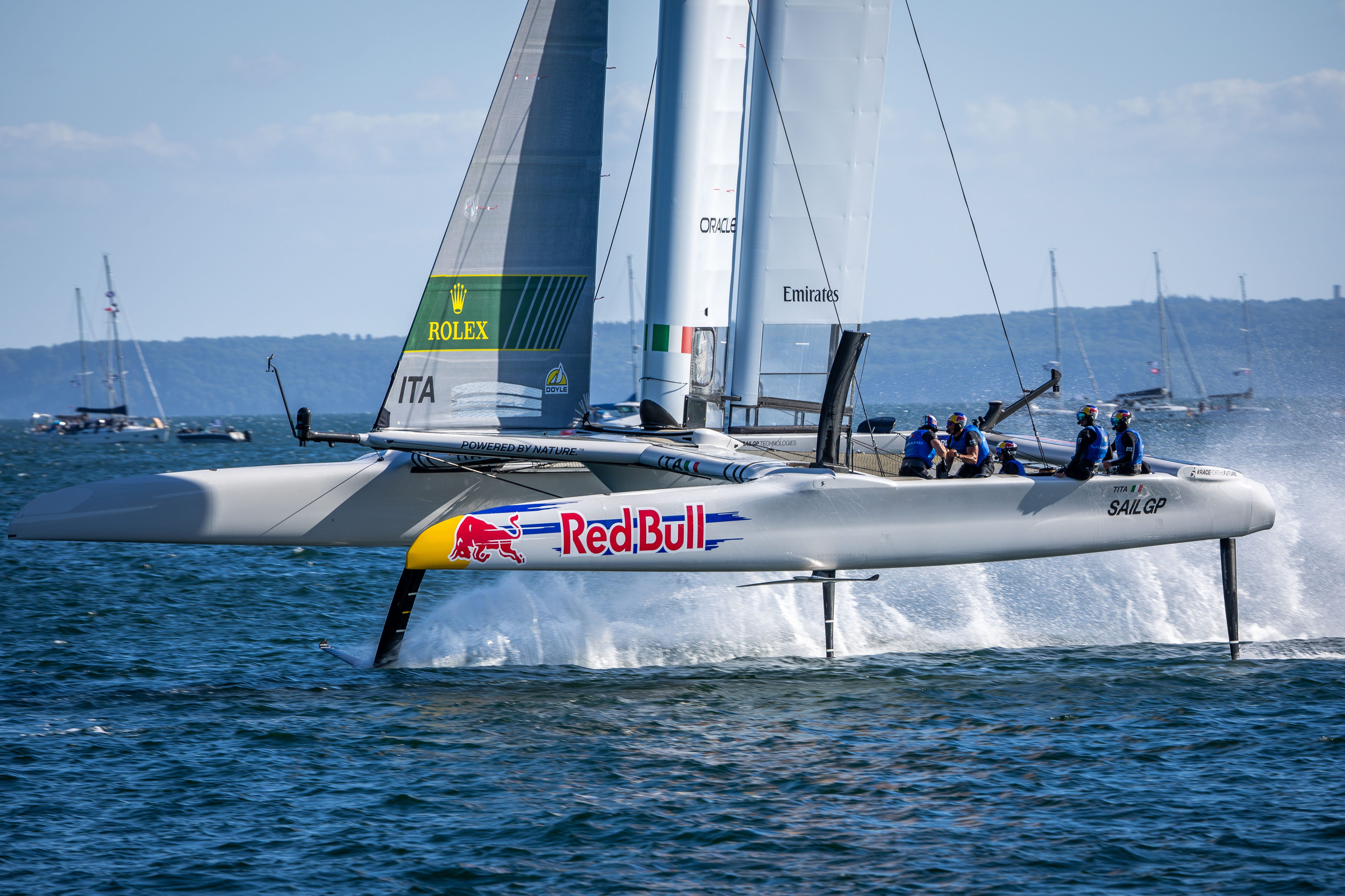a Red Bull sponsored SailGP boat