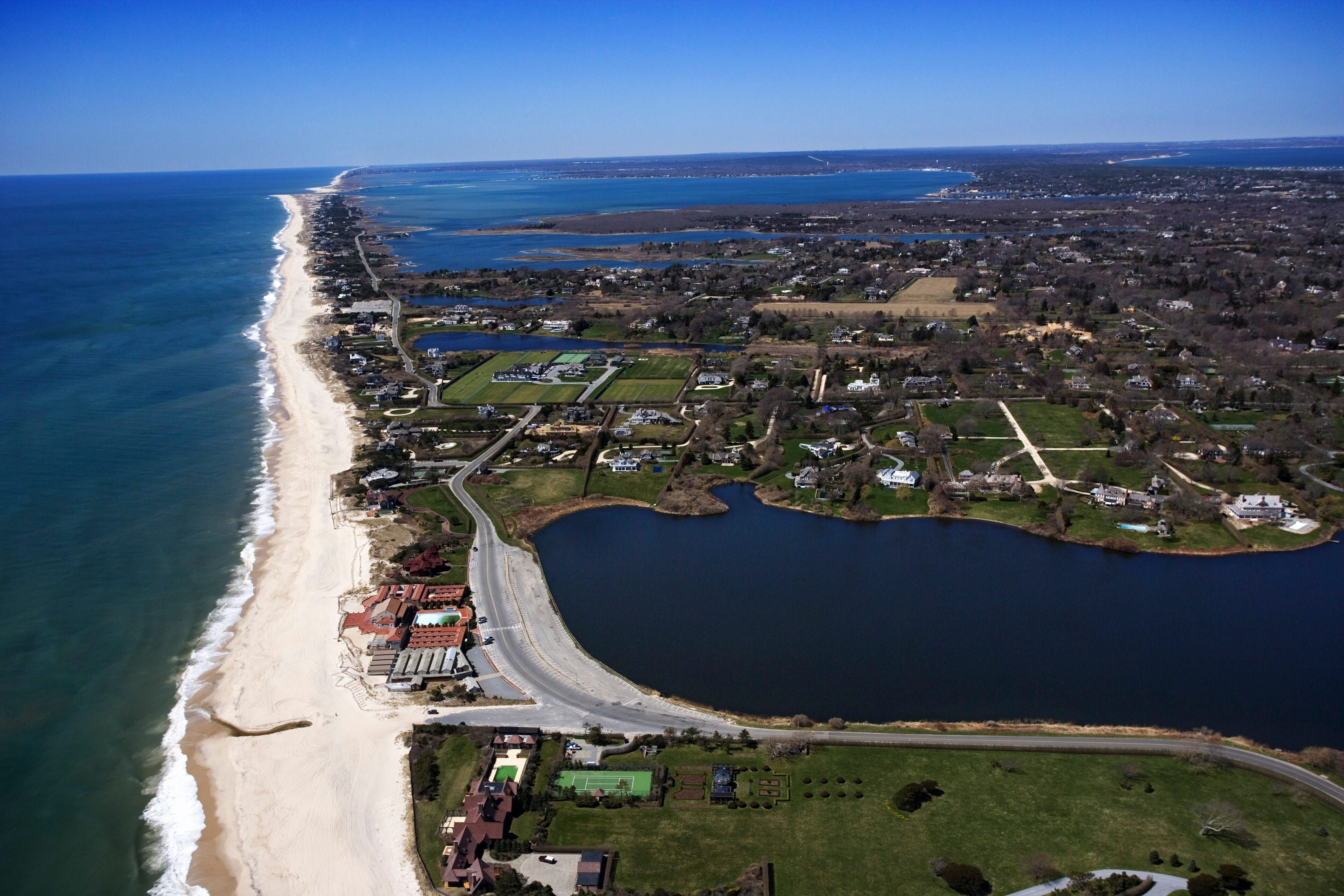The shoreline in Southampton, New York