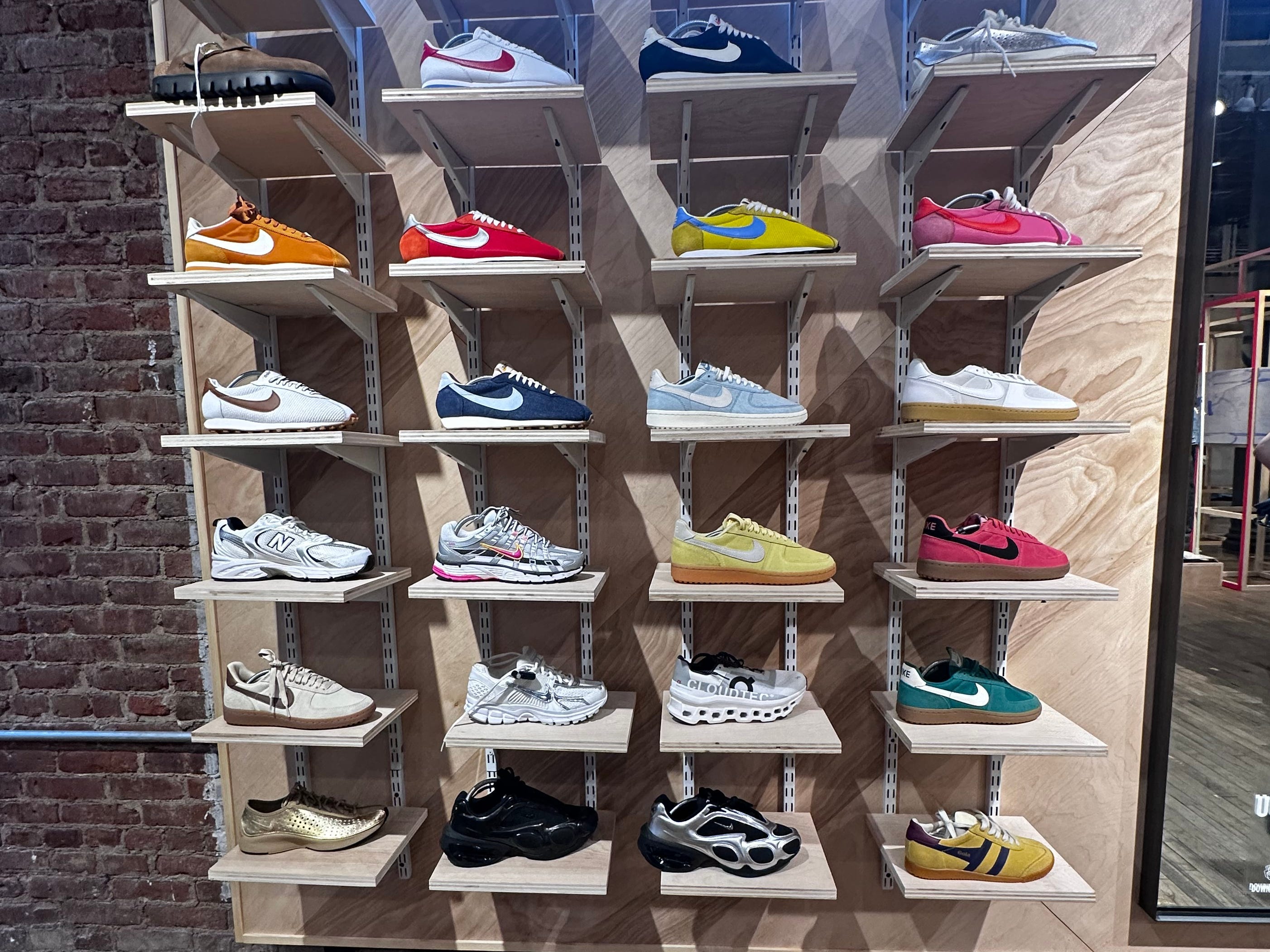 Nike shoes on display
