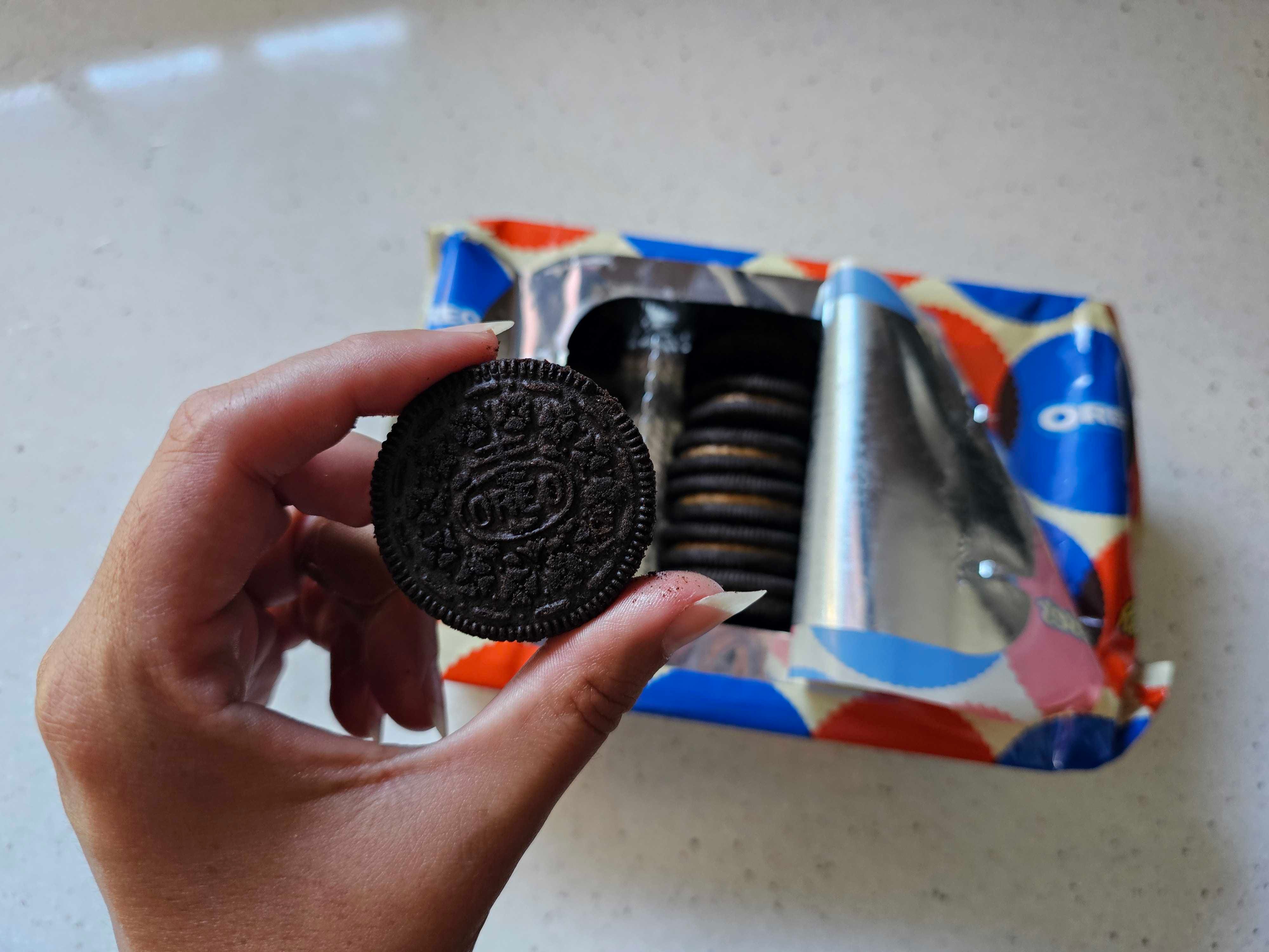 An open package of Oreo Reese's cookies
