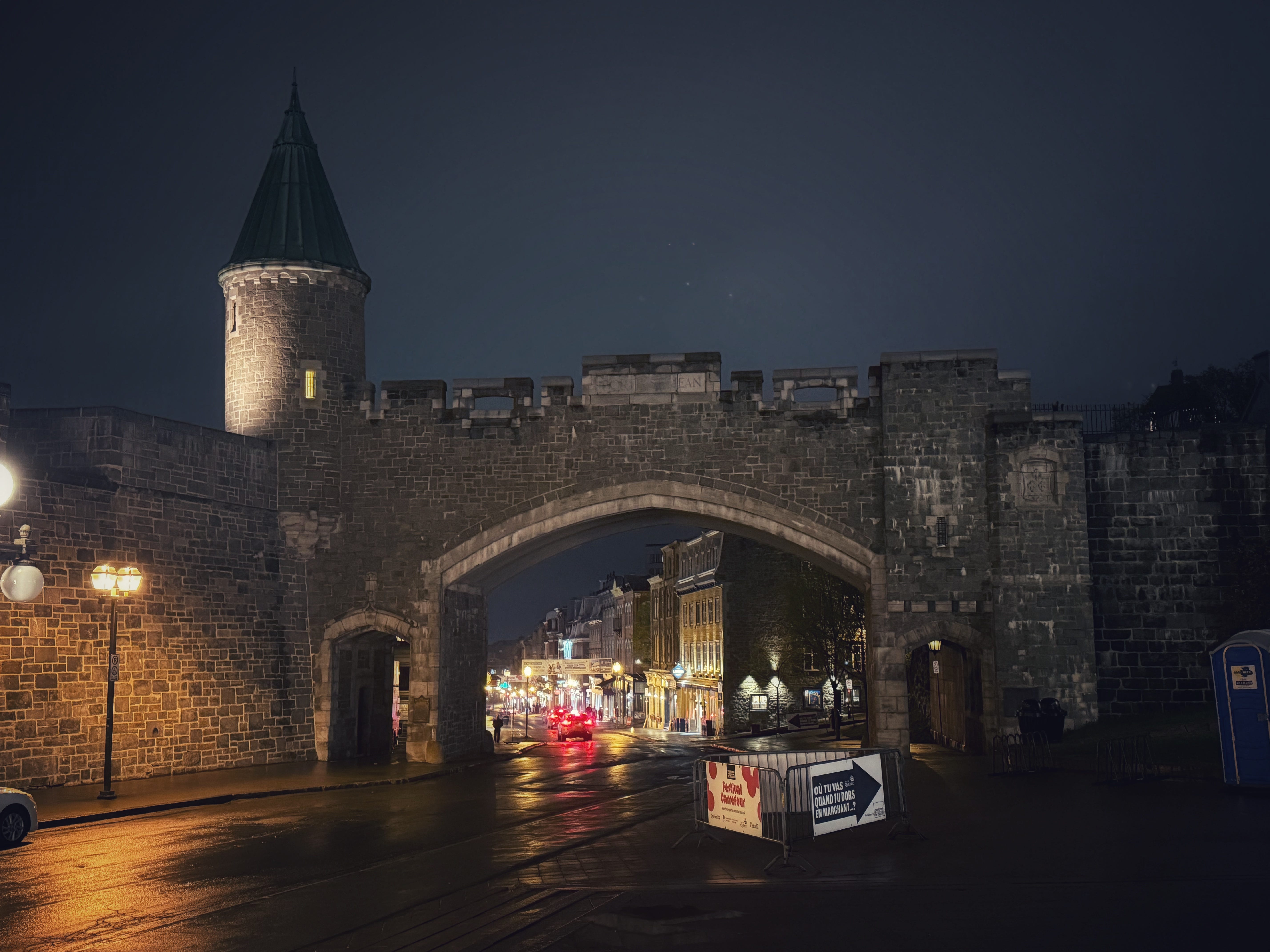 Stone wall gate in Quebec city