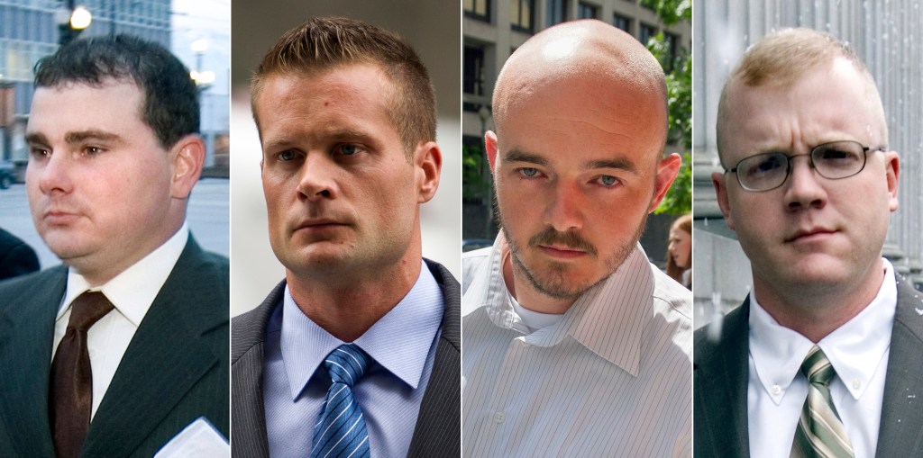 Headshots of Dustin Heard, Evan Liberty, Paul Slough, and Nicholas Slatten.