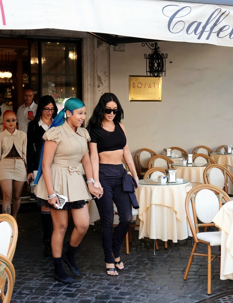 Kim Kardashian and daughter North in Rome in August 2025
