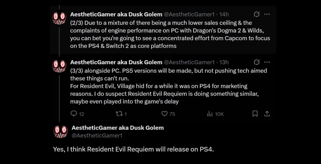 RE9 PS4 Dusk Golem Posts