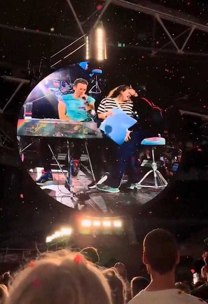 Chris Martin at London concert Sunday