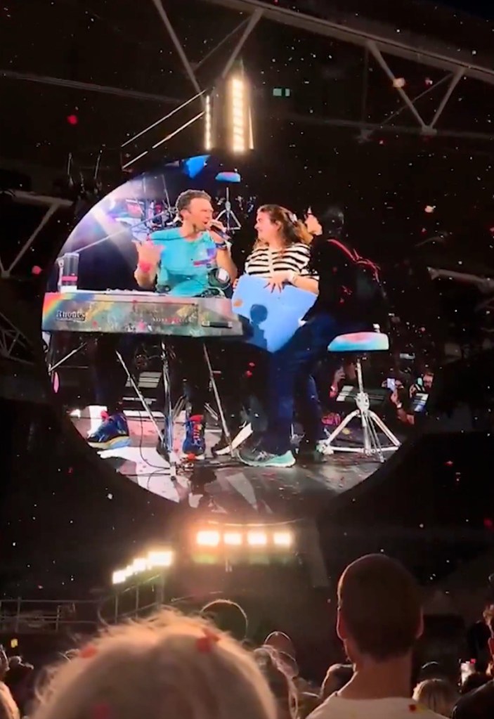 Chris Martin at London concert Sunday