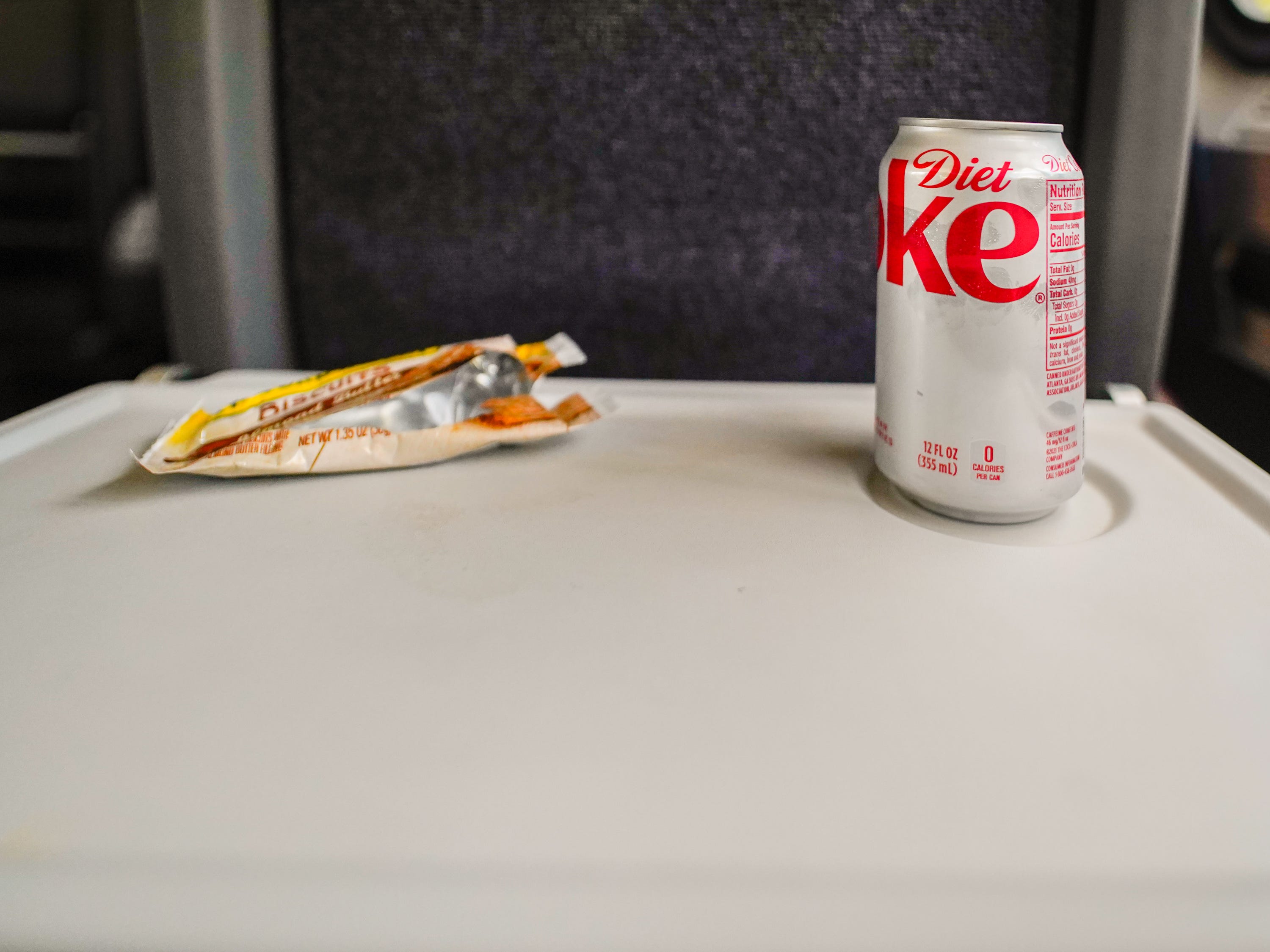 The author's snacks on the train