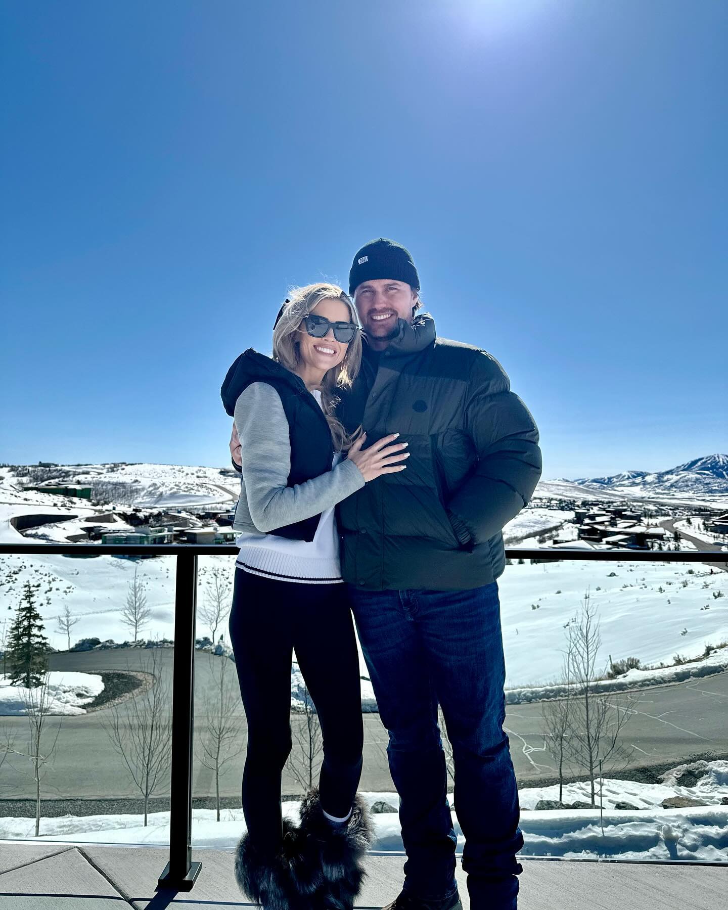 Josh Hall and Christina Haack in the snow. 