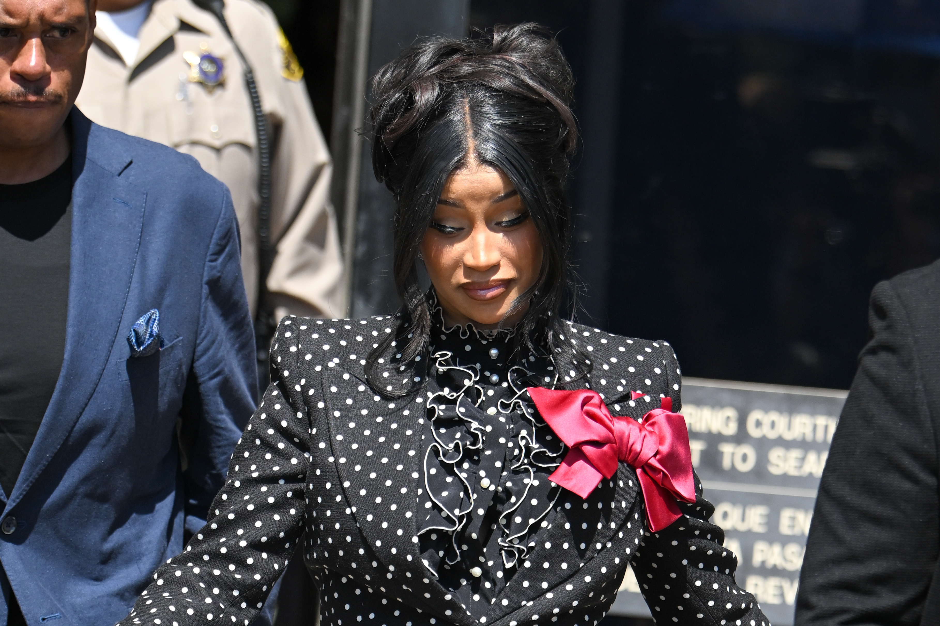 Cardi B leaving court. 