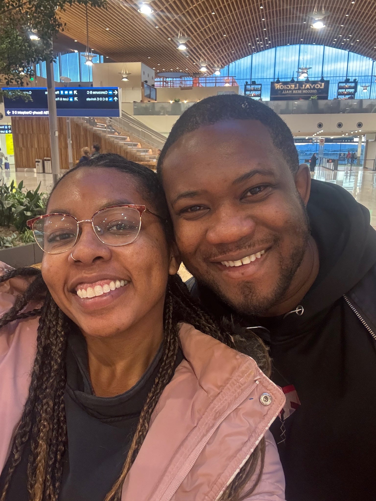 The couple in the Portland airport.