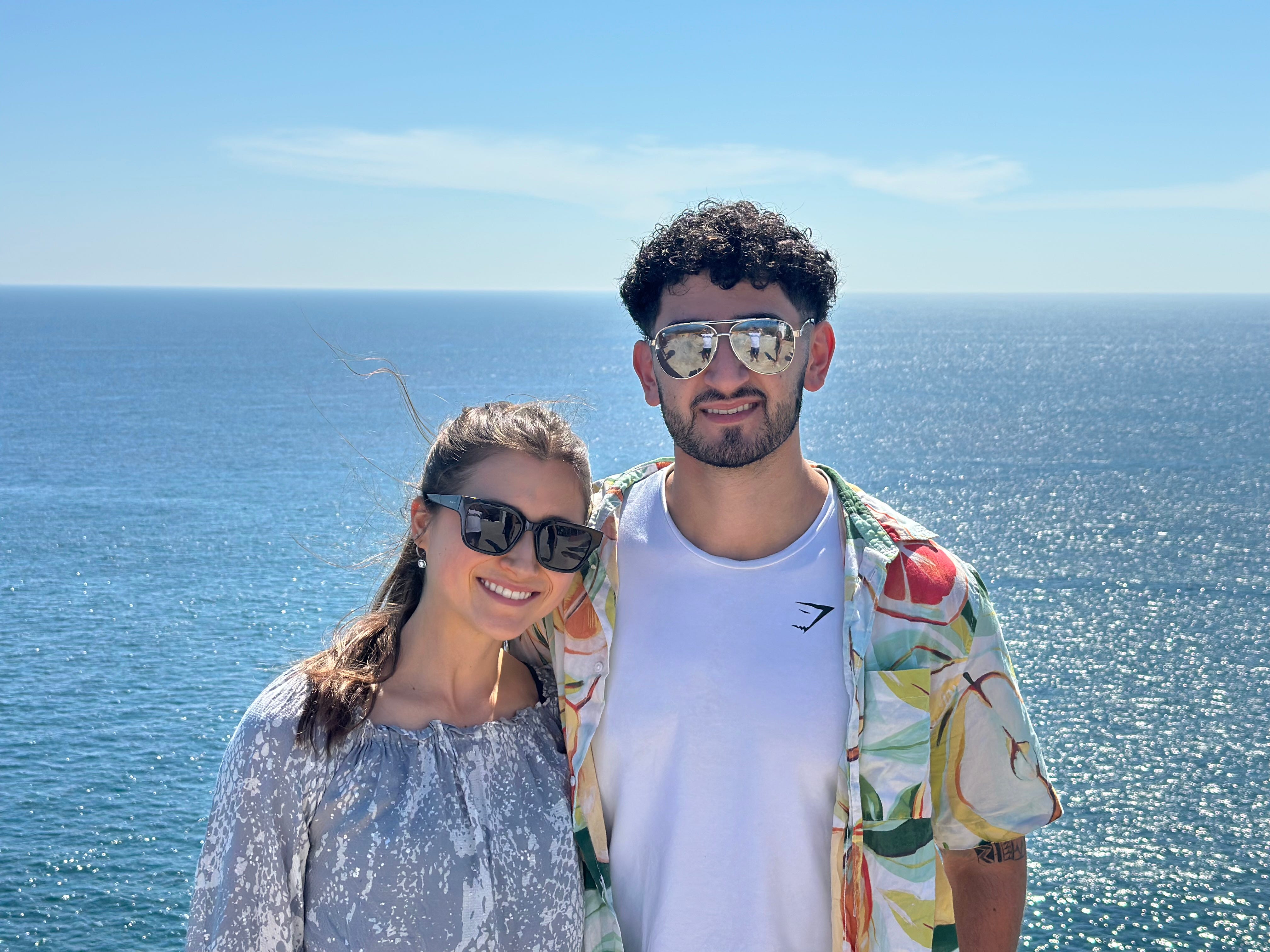Couple posing for photo