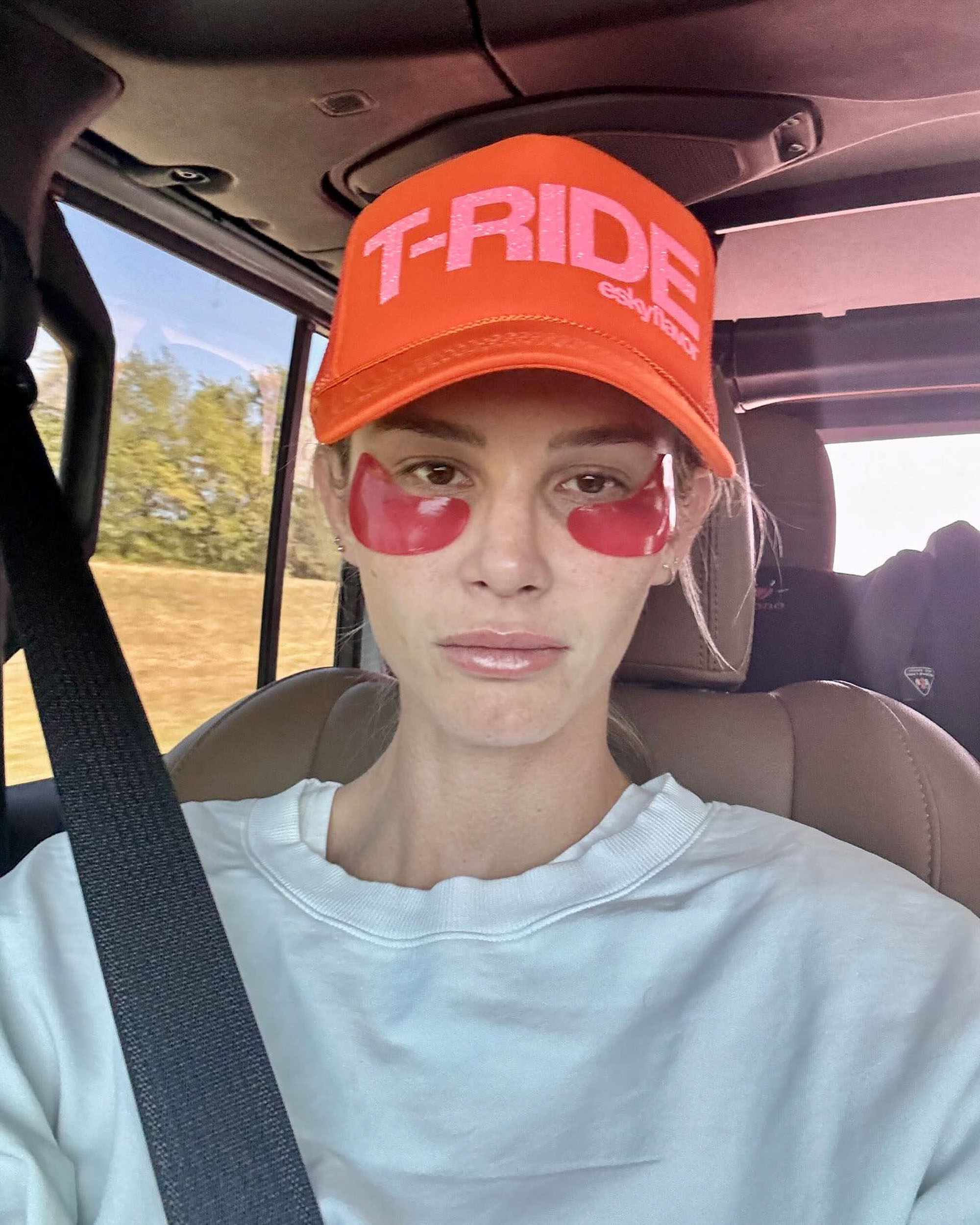Meghan King in a car selfie. 