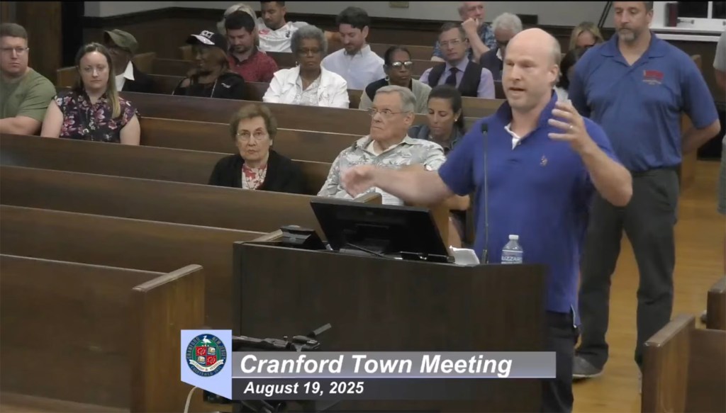 Screenshot of a Cranford Town Meeting.