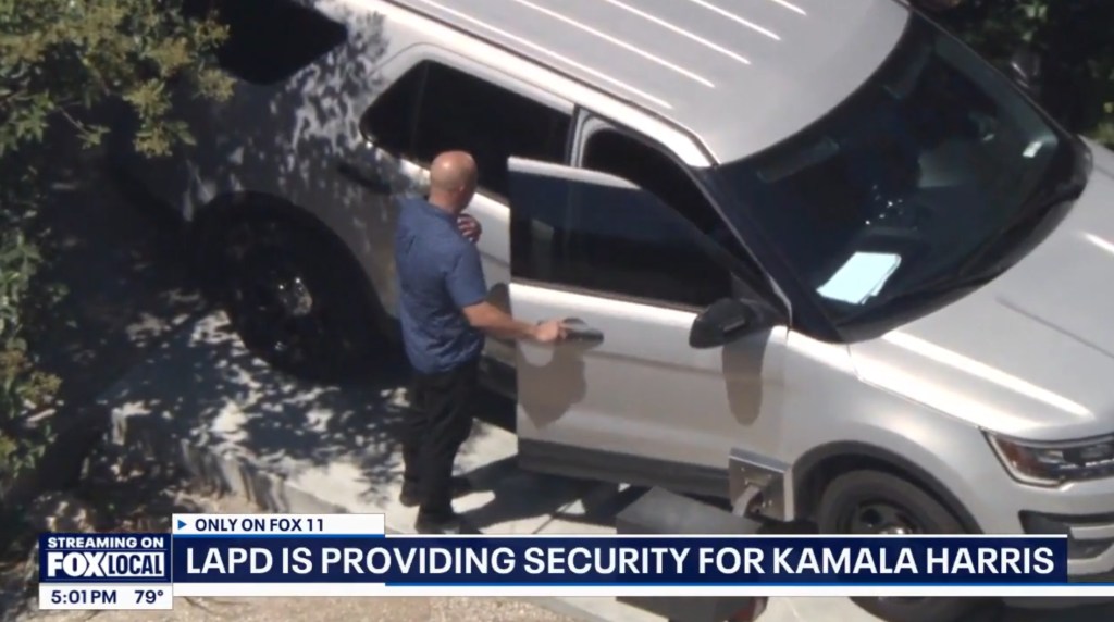 LAPD officer providing security for Kamala Harris.