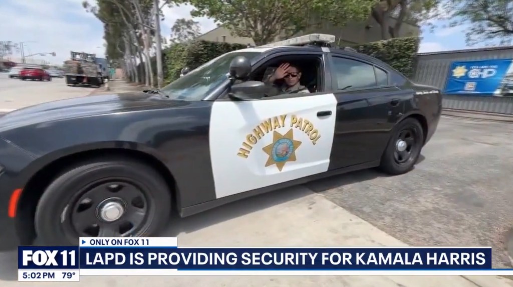 LAPD officer providing security for Kamala Harris.