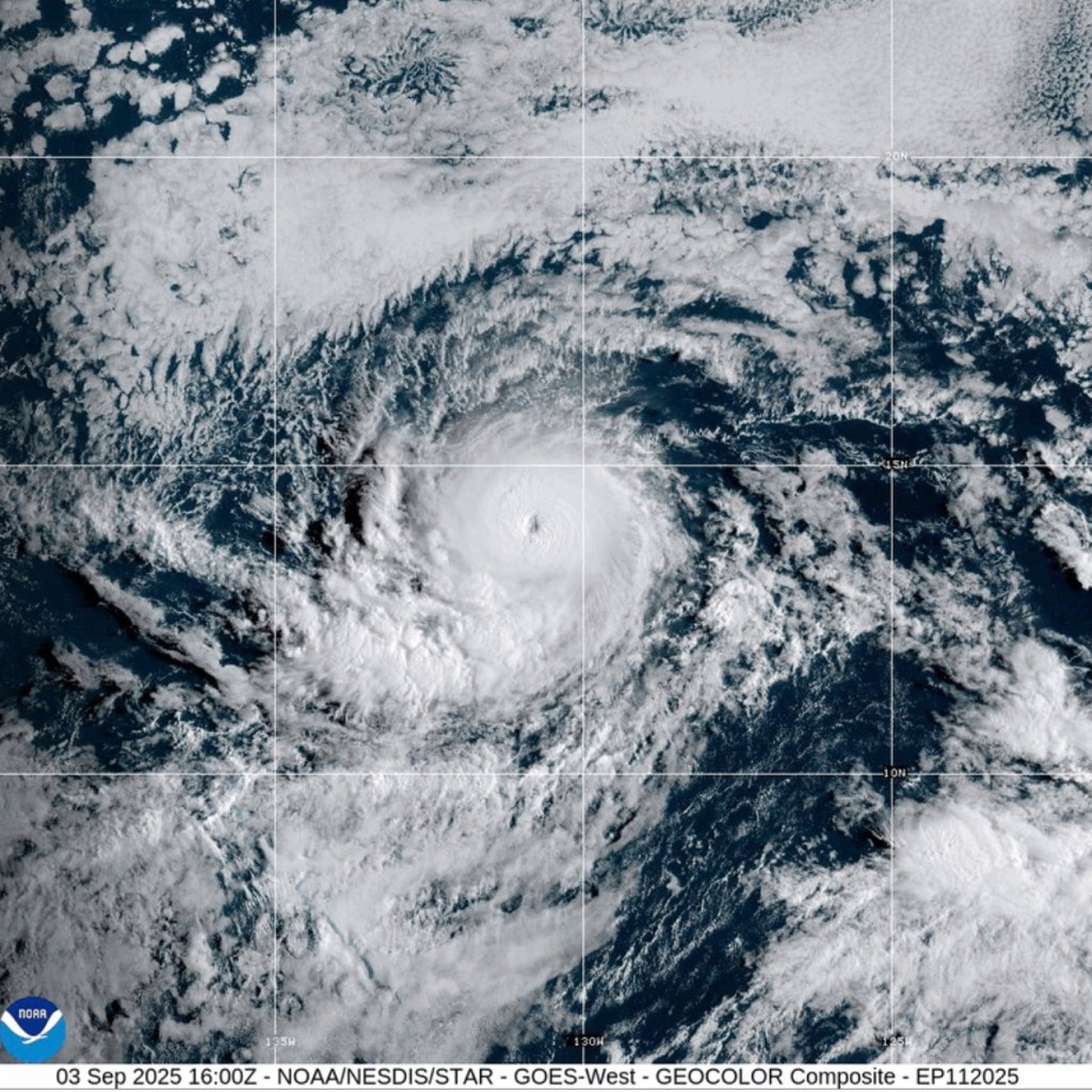 Hurricane Kiko surged to Category 4 storm on Wednesday, according to the National Hurricane Center.