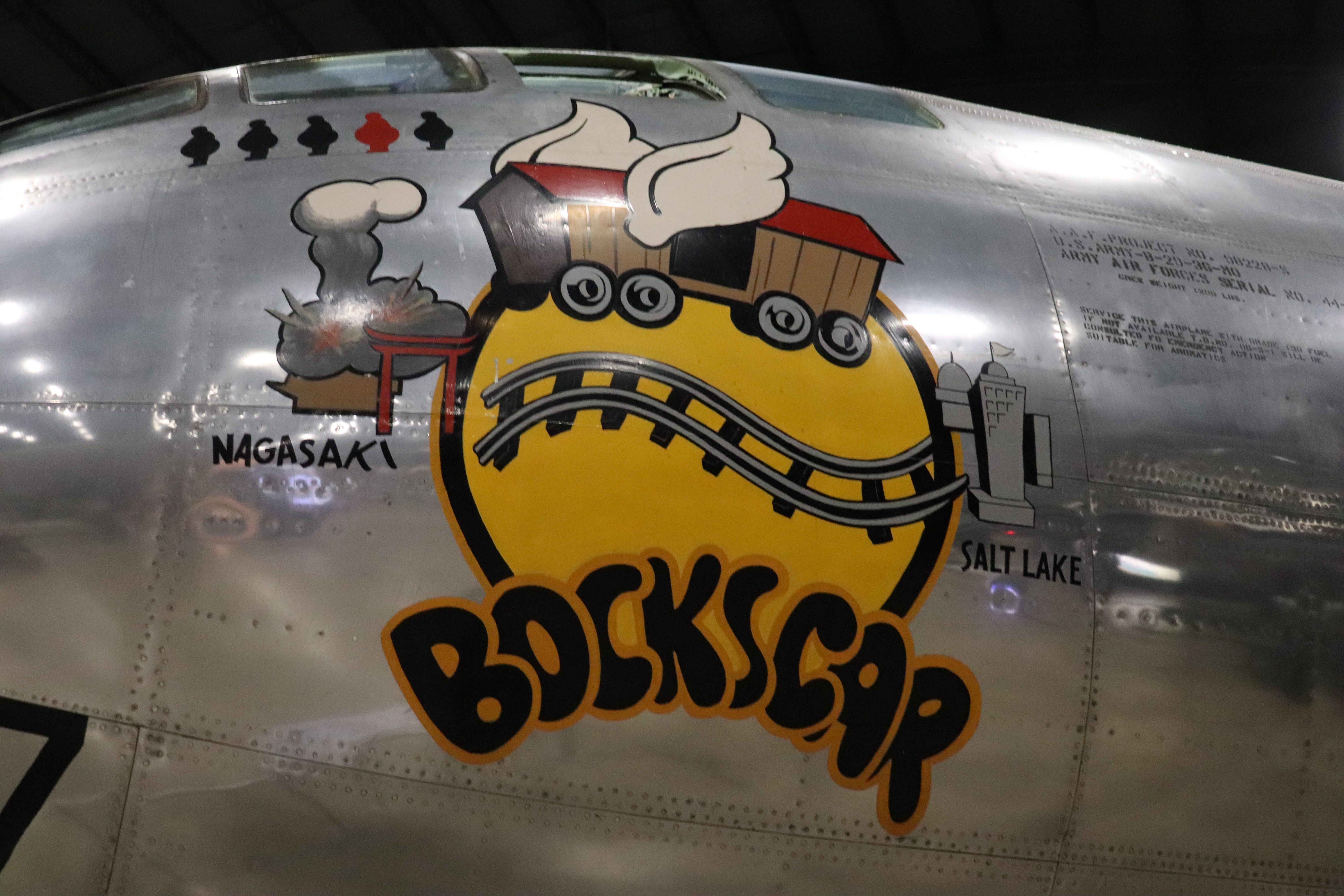 Nose art on the Bockscar.