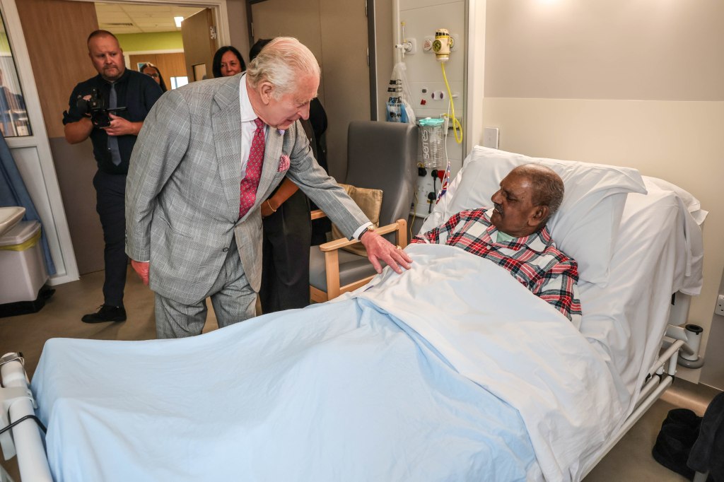 King Charles III at Midland Metropolitan University Hospital on Wednesday