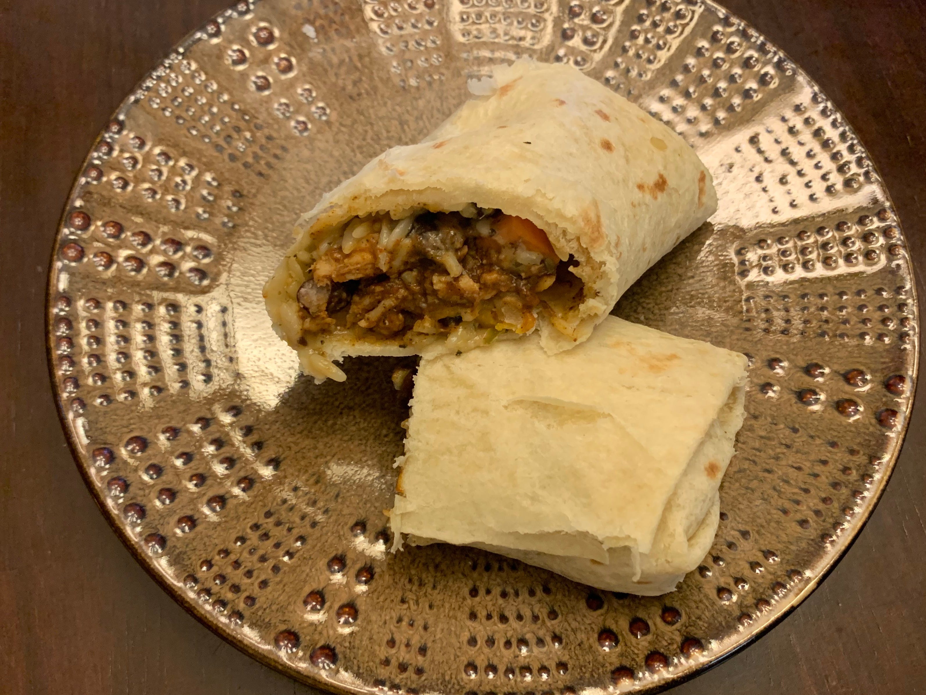 turkey and pumpkin mole burrito