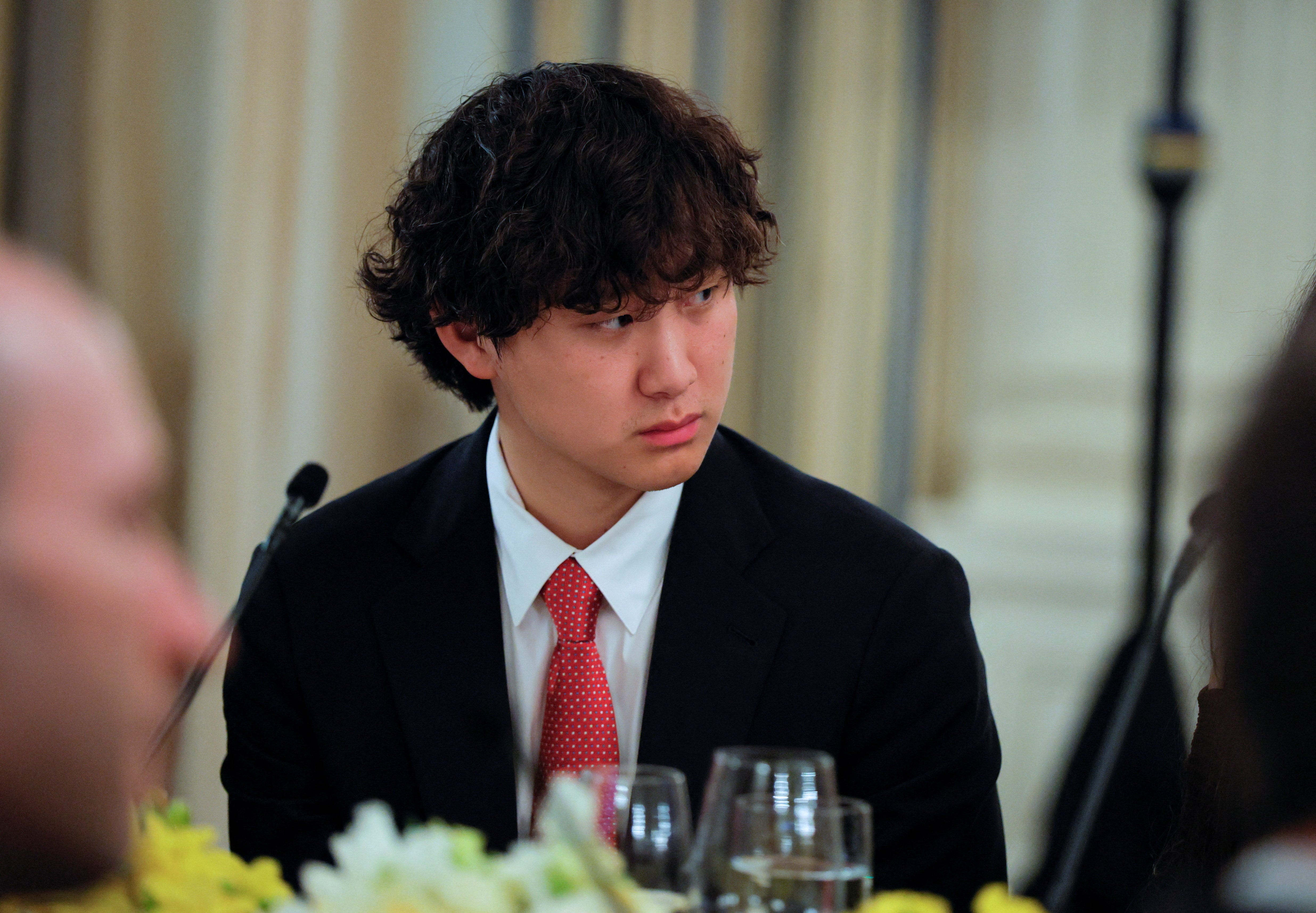 Scale AI Co-Founder Alexandr Wang attends a private dinner for technology and business leaders hosted by U.S. President Donald Trump in the State Dining Room at the White House in Washington, D.C., U.S., September 4, 2025. REUTERS/Brian Snyder