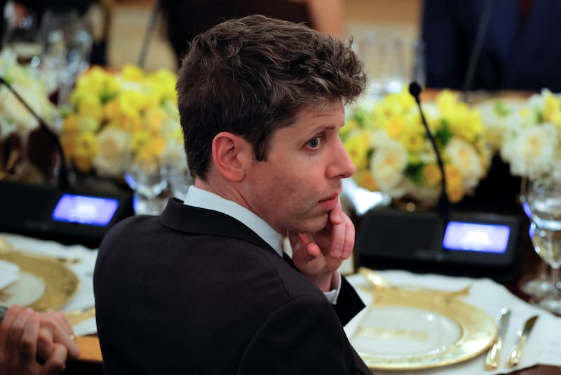 OpenAI CEO Sam Altman attends a private dinner for technology and business leaders hosted by U.S. President Donald Trump in the State Dining Room at the White House in Washington, D.C., U.S., September 4, 2025.  REUTERS/Brian Snyder