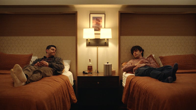 Dylan O'Brien and James Sweeney in Twinless.