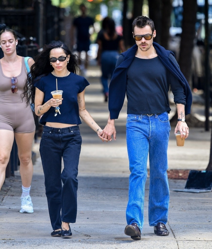 Zoë Kravitz and Harry Styles walking around New York City
