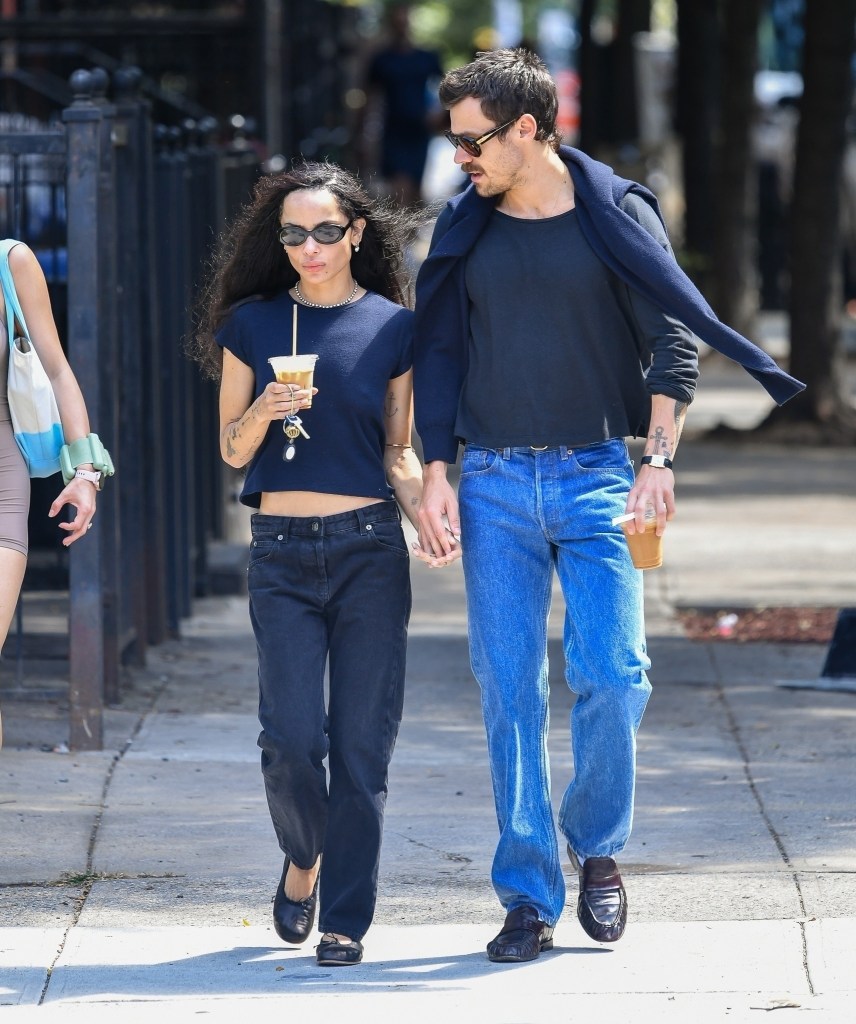 Zoë Kravitz and Harry Styles walking around New York City