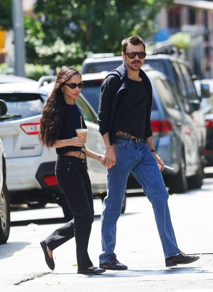 Zoë Kravitz and Harry Styles walking around New York City