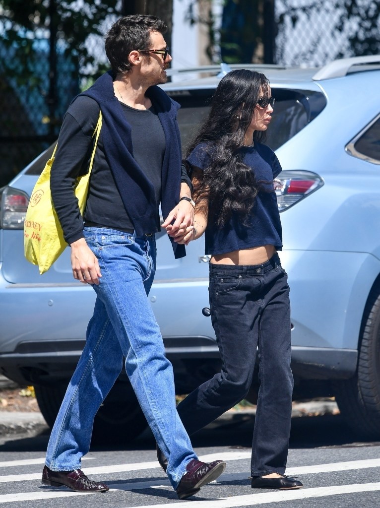 Zoë Kravitz and Harry Styles walking around New York City