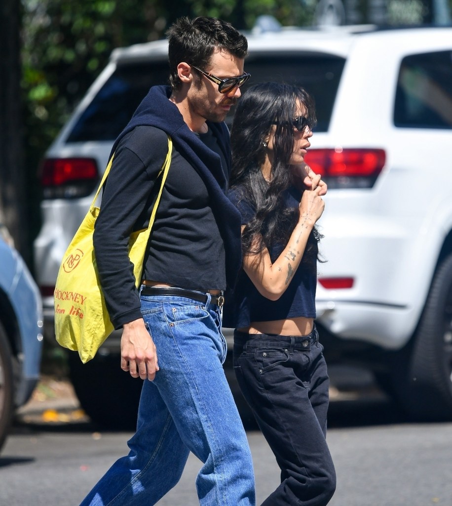 Zoë Kravitz and Harry Styles walking around New York City