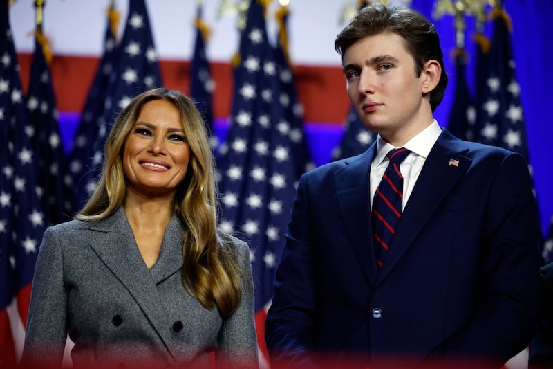Melania and Barron Trump.