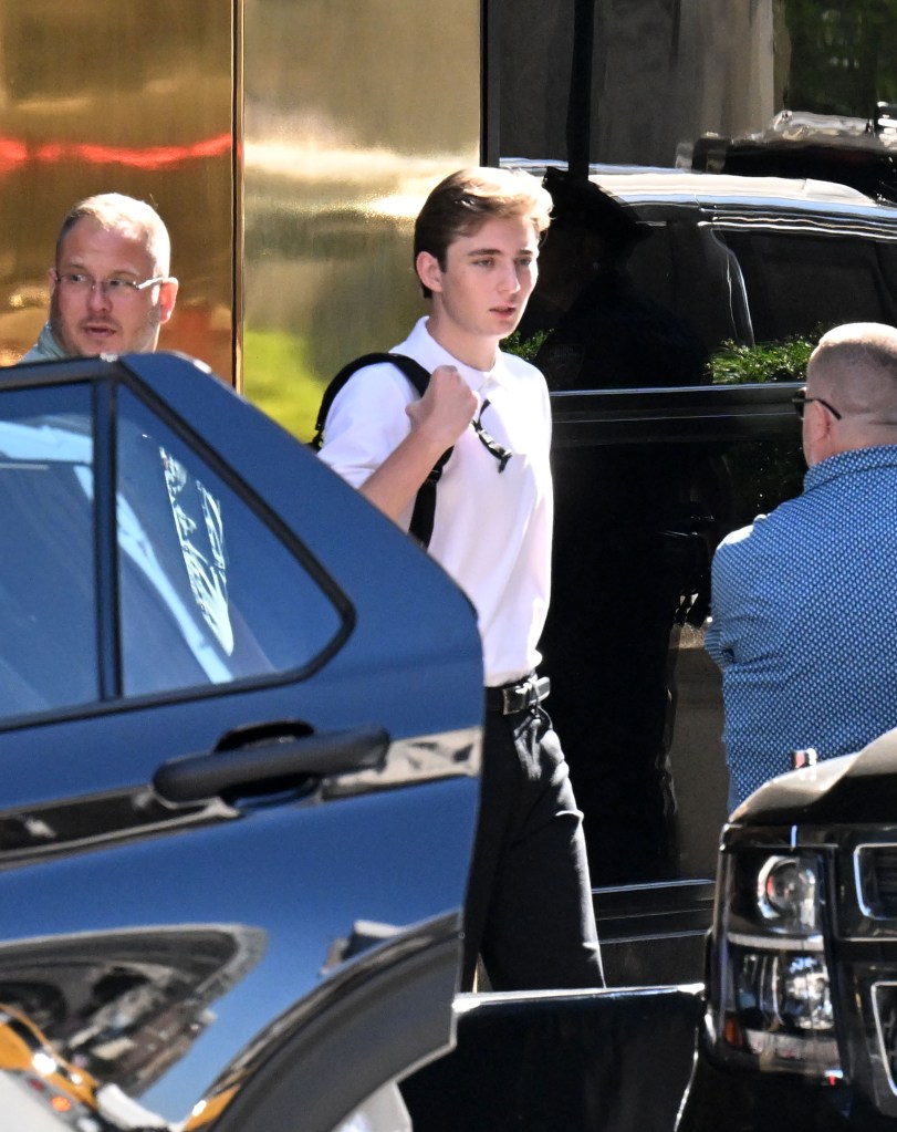 Barron Trump and Secret Service.
