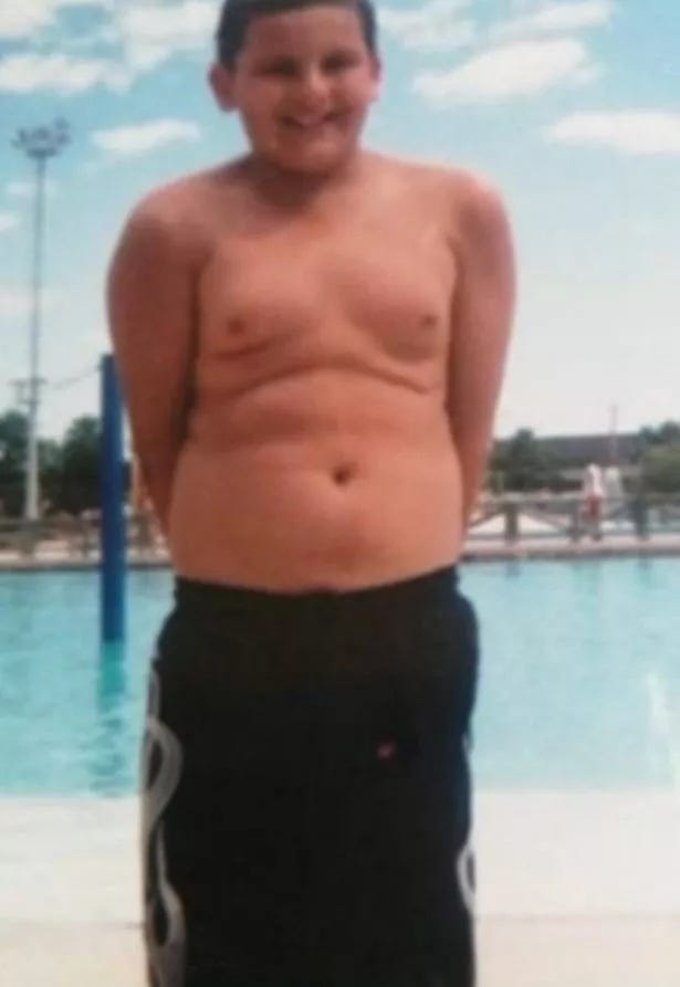 Adam Collard as a young teenager before he became muscular.