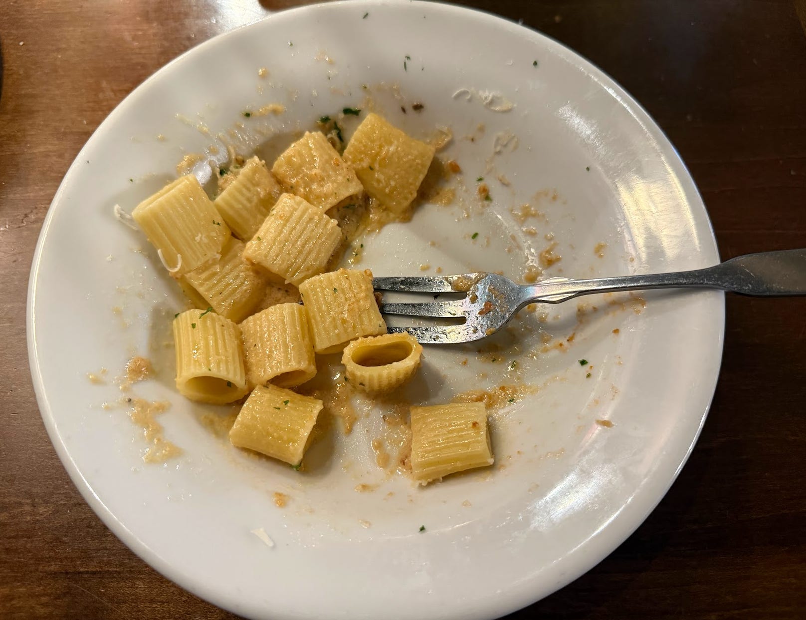 Olive Garden never-ending pasta leftover rigatoni