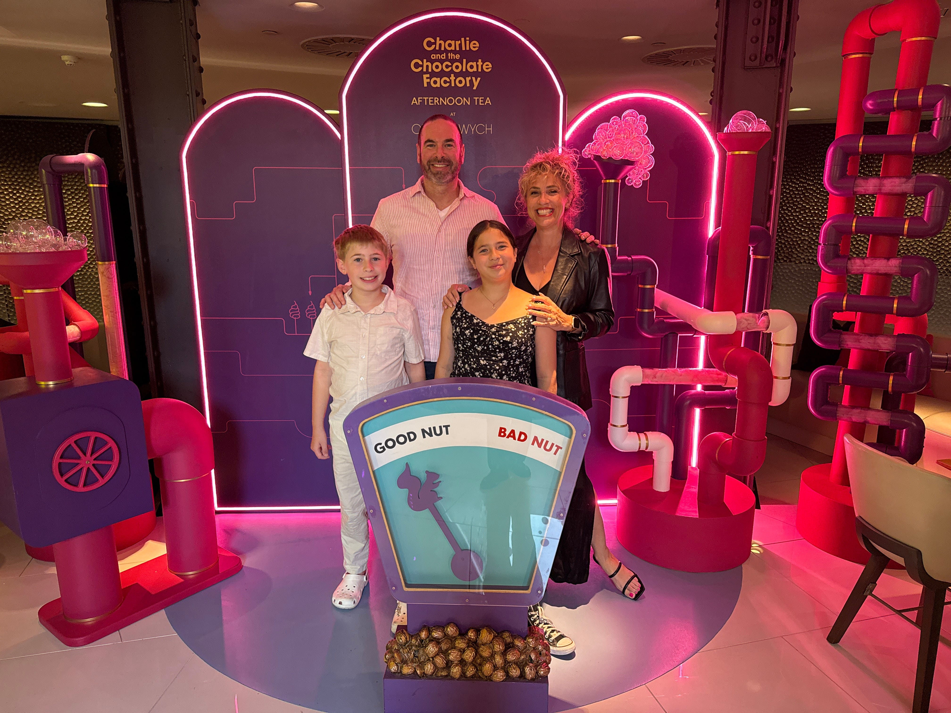 The author and her family at Charlie and the Chocolate Factory Afternoon Tea.