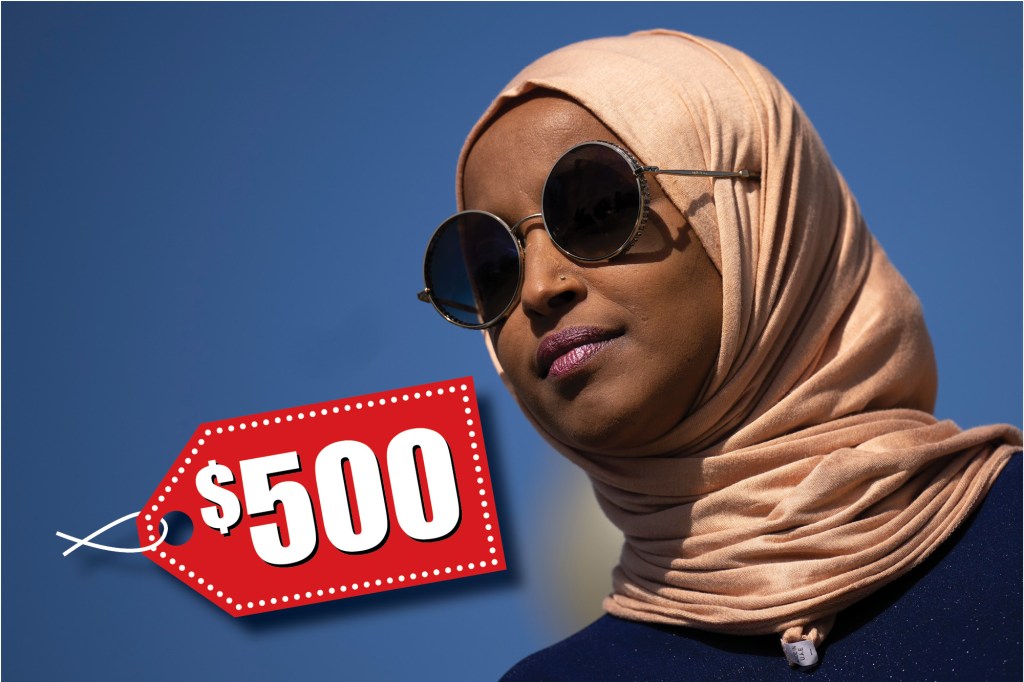 Ilhan Omar wearing $500 sunglasses.