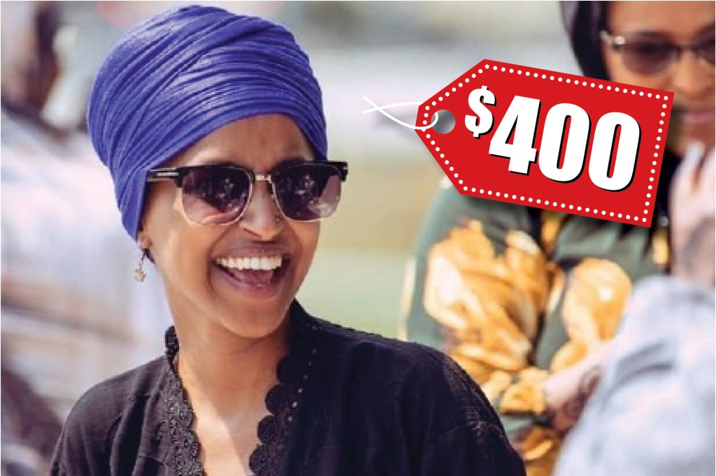 Ilhan Omar wearing $400 sunglasses.